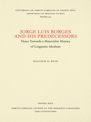 cover image of Jorge Luis Borges and His Predecessors